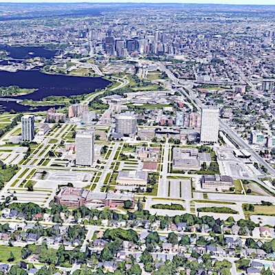 The Tunney's Pasture federal government campus in Ottawa, located just west of the Parliamentary Precinct and the downtown core. (GoogleMaps)