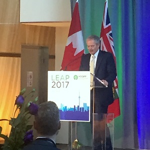 HOOPP president and CEO Jim Keohane speaks at the annual LEAP awards and sustainability event in Toronto June 8, 2017.