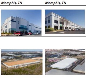 Two industrial properties in Memphis, Tenn., which are part of a portfolio of four properties purchased by Dream Industrial REIT.