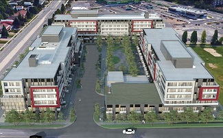 A three-building apartment complex being constructed in the South Ottawa Herongate neighbourhood by Timbercreek.