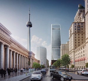 Cadillac Fairview will build this $800 Million Office Tower at 160 Front St. in downtown Toronto. (Rendering courtesy Cadillac Fairview)