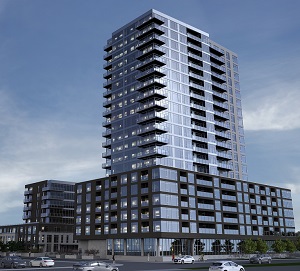 IMAGE: An artist's rendering of a Carling Avenue residential redevelopment proposed in Ottawa by Holloway Lodging.